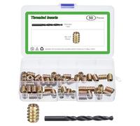 QUARKZMAN 50Pcs Inserciones Roscadas, Inserciones Roscadases Sin Cabeza M6-1x15, Inserciones Roscadases A Ras Aleación Zinc Trabajos En Y Accesorios