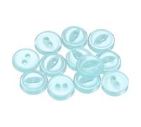 QUARKZMAN 50pcs Pez Ojo Botones de Resina, 2 Agujeros 14L 9mm Botón Redondo de Costura Accesorio de Coser Decorativo para Manga Ropa Camisas Pantalones Manualidad Bricolaje, Azul Claro