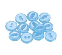 QUARKZMAN 50pcs Pez Ojo Botones de Resina, 2 Agujeros 14L 9mm Botón Redondo de Costura Accesorio de Coser Decorativo para Manga Ropa Camisas Pantalones Manualidad Bricolaje, Azul Cielo