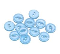 QUARKZMAN 50pcs Pez Ojo Botones de Resina, 2 Agujeros 18L 11.5mm Botón Redondo de Costura Accesorio de Coser Decorativo para Manga Ropa Camisas Pantalones Manualidad Bricolaje, Azul Cielo