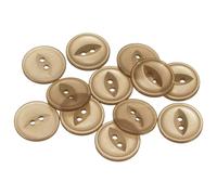 QUARKZMAN 50pcs Pez Ojo Botones de Resina, 2 Agujeros 32L 20mm Botón Redondo de Costura Accesorio de Coser Decorativo para Manga Ropa Camisas Pantalones Manualidad Bricolaje, Café
