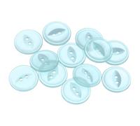 QUARKZMAN 50pcs Pez Ojo Botones de Resina, 2 Agujeros 32L 20mm Botón Redondo de Costura Accesorio de Coser Decorativo para Manga Ropa Camisas Pantalones Manualidad Bricolaje, Azul Claro