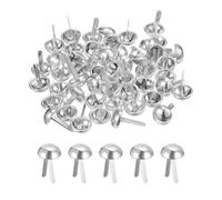 QUARKZMAN 50Pcs Tachuela para Bolsa, 10mm Redondo Tachuelas Púas Pies, Remanches de Cuero para Bolso de Mano Ropa Diy Artesanal, Plateado