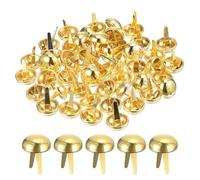 QUARKZMAN 50Pcs Tachuela para Bolsa, 15mm Redondo Tachuelas Púas Pies, Remanches de Cuero para Bolso de Mano Ropa Diy Artesanal, Dorado
