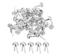 QUARKZMAN 50Pcs Tachuela para Bolsa, 6mm Redondo Tachuelas Púas Pies, Remanches de Cuero para Bolso de Mano Ropa Diy Artesanal, Plateado