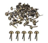 QUARKZMAN 50Pcs Tachuela para Bolsa, 6mm Redondo Tachuelas Púas Pies, Remanches de Cuero para Bolso de Mano Ropa Diy Artesanal, Bronce