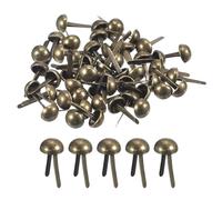 QUARKZMAN 50Pcs Tachuela para Bolsa, 8mm Redondo Tachuelas Púas Pies, Remanches de Cuero para Bolso de Mano Ropa Diy Artesanal, Bronce