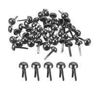 QUARKZMAN 50Pcs Tachuela para Bolsa, 8mm Redondo Tachuelas Púas Pies, Remanches de Cuero para Bolso de Mano Ropa Diy Artesanal, Negro Metálico