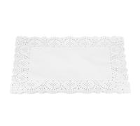 QUARKZMAN 50Pcs Tapetes De Papel De Encaje Blanco10 X14 Pulgadas Tapete De Mesa Rectangular De Papel Para Bodas, Cumpleaños Y Fiestas De Té