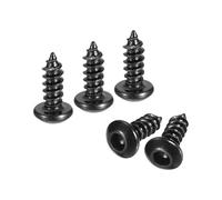 QUARKZMAN 50pcs Tornillos Autorroscantes de Cabeza Hexagonal, M3*8mm Cabeza Redonda Tornillos para Madera Tornillo de Acero al Carbono Tornillos Roscados, Negro