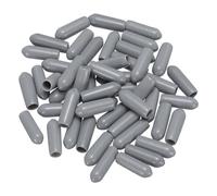 QUARKZMAN 50uds Goma Extremo Tapas 4mm ID Vinilo PVC Redondo Tubo Perno Tapa Cubierta Tornillo Rosca Protectores Gris