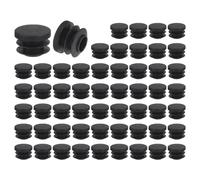 QUARKZMAN 56 Tapones Redondos de Plástico, Tapones de Extremo de Tubo Negro, Inserto de Patas de Muebles de 20mm (0.79 Pulgadas), Protección Deslizante para Silla, Estante