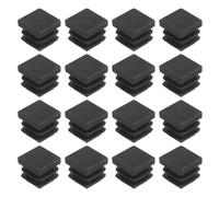 QUARKZMAN 56pcs Tapones de Plástico Cuadrados, 15.5x15.5mm Tapón Negro Plástico para Cubrir Tubos de 11-13mm de Diámetro Inserto Protector de Pies para Patas de Muebles Sillas Mesas Estante