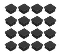 QUARKZMAN 56pcs Tapones de Plástico Cuadrados, 20x20mm Tapón Negro Plástico para Cubrir Tubos de 16-18mm de Diámetro Inserto Protector de Pies para Patas de Muebles Sillas Mesas Estante