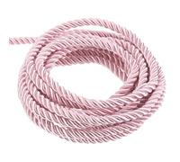 QUARKZMAN 5mm Cuerda Trenzada de Poliéster, 10m Largo Cordón Trenzado Decorativo de Poliéster 3 Capas Brillante para Manualidades DIY Bolsa de Regalo Cortinas Hogar Decoración, Rosa