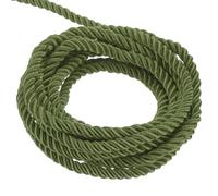 QUARKZMAN 5mm Cuerda Trenzada de Poliéster, 10m Largo Cordón Trenzado Decorativo de Poliéster 3 Capas Brillante para Manualidades DIY Bolsa de Regalo Cortinas Hogar Decoración, Verde Oliva