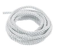 QUARKZMAN 5mm Cuerda Trenzada de Poliéster, 10m Largo Cordón Trenzado Decorativo de Poliéster 3 Capas Brillante para Manualidades DIY Bolsa de Regalo Cortinas Hogar Decoración, Blanco