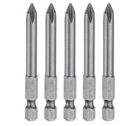 QUARKZMAN 5pcs #1 Phillips Punta de Destornillador, PH1 Puntas Atornillador Imantada Cruzada Magnética S2 Acero 1/4" Vástago Hexagonal Brocas de Taladro Industrial, 65mm x 6mm (L*D）
