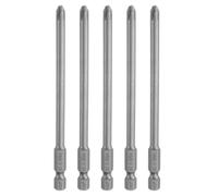 QUARKZMAN 5pcs #2 Phillips Punta de Destornillador, PH2 Puntas Atornillador Imantada Cruzada Magnética S2 Acero 1/4" Vástago Hexagonal Brocas de Taladro Industrial, 100mm x 5mm (L*D）