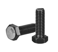 QUARKZMAN 5Pcs 3/8-16 x 1" Tornillos De Cabeza Hexagonal, 304 Acero Inoxidable Totalmente Roscado, Tornillos Hexagonales Para Construcción, Negro