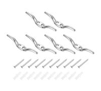 QUARKZMAN 5Pcs 65x10mm Grapas para Cuerda Persianas Portacuerdas Seguridad Aleación Zinc Ganchos para Cuerda Ventana con Tornillos para Cortinas Y Cuerdas Color Plateado