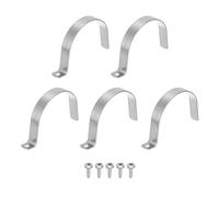 QUARKZMAN 5Pcs Abrazadera Para Tubo De 3" 1 Agujero Abrazadera De Tubo 304 Acero Inoxidable Soporte Rígido En U Para Conduit Con Tornillos Autorroscantes Para Instalación Color Plata