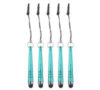 QUARKZMAN 5Pcs Bolígrafo Metálico para Pantallas Táctiles Aleación de Aluminio Mini Bolígrafos Metálicos Capacitivos para Dispositivos Universales de Pantalla Táctil Azul Claro