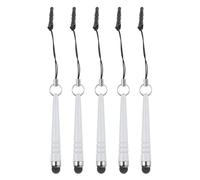 QUARKZMAN 5Pcs Bolígrafo Metálico para Pantallas Táctiles Aleación de Aluminio Mini Bolígrafos Metálicos Capacitivos para Dispositivos Universales de Pantalla Táctil Blanco