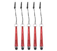 QUARKZMAN 5Pcs Bolígrafo Metálico para Pantallas Táctiles Aleación de Aluminio Mini Bolígrafos Metálicos Capacitivos para Dispositivos Universales de Pantalla Táctil Rojo