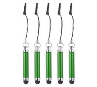 QUARKZMAN 5Pcs Bolígrafos Metálicos Retráctiles de Aleación de Aluminio Mini Capacitivos para Dispositivos Universales de Pantalla Táctil Verde