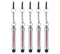 QUARKZMAN 5Pcs Bolígrafos Stylus para Pantallas Táctiles Mini Bolígrafos Capacitivos de Cristal con Diamantes para Dispositivos Universales de Pantalla Táctil Morado