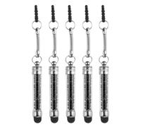 QUARKZMAN 5Pcs Bolígrafos Stylus para Pantallas Táctiles Mini Cristal Diamante Capacitivos para Dispositivos Universales de Pantalla Táctil Negro