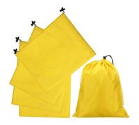 QUARKZMAN 5Pcs Bolsa Cierre Con Cordón 210D Poliéster Con Toggle 10" X 12" Bolsa Almacenamiento Viaje Impermeable Bolsa Plegable Para Organizador Ropa Viaje Y Gimnasio Amarillo