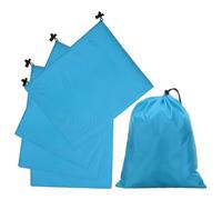 QUARKZMAN 5Pcs Bolsa De Cierre Con Cordón 210D Poliéster Con Hebilla, 10 X 12 Pulgadas Bolsa De Viaje Impermeable Bolsa Plegable Para Organizar Ropa De Gimnasia O Viaje, Azul Cielo
