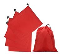 QUARKZMAN 5Pcs Bolsa De Cordón De Poliéster 210D Con Cierre, 10 X 12 Pulgadas Bolsa De Almacenamiento De Viaje Impermeable Bolsa Plegable Para Organizador De Ropa De Gimnasio O Viaje, Rojo