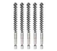 QUARKZMAN 5Pcs Cepillo de Alambre de Acero Inoxidable 10mm Diámetro para Limpieza de Tubos y Conductos con Mango y 1/4" Vástago Hexagonal para Tubos Puertos Rodamientos