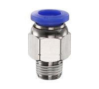 QUARKZMAN 5pcs Conector Rápido de Latón Recto 8mm Tubo OD x 1/8" Roscado NPT Macho para Líneas de Aire de Cobre para Sistemas de Aire Industrial PC8-N01, Azul