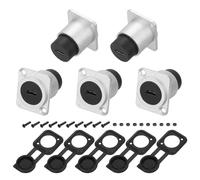 QUARKZMAN 5Pcs Conector Tipo C De Montaje En Panel, Acoplador Pasante USB C Tipo D, Extensión De Mampara Plateada 10Gbps para Hogar/Oficina/Industria