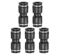 QUARKZMAN 5pcs Conectores de Empuje para Tubos G 5/16 OD Recto Adaptador Neumático Conector Rápido para Manguera de Aire para Tuberías de Agua Aire Aceite Negro