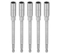QUARKZMAN 5pcs Llave de Vaso Hexagonal, 10mm Impacto Casquillo para Taladro 1/4" Vástago 150mm Extra Largo Cr-V Métrica Punta Tornillo Ajustador para Atornillador Eléctrico Mecánico Tuercas