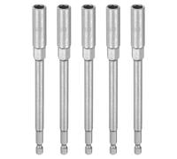 QUARKZMAN 5pcs Llave de Vaso Hexagonal, 8mm Impacto Casquillo para Taladro 1/4" Vástago 150mm Extra Largo Cr-V Métrica Punta Tornillo Ajustador para Atornillador Eléctrico Mecánico Tuercas