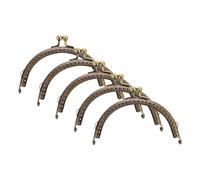 QUARKZMAN 5pcs Marco de Bolso de Metal, 10.5cm/4.1" Retro Arco Cierre de Beso Marco Repujado para Bolso de Mano, Monedero, Bolso de Embrague, Reemplazos de Hardware de Marco (Bronce)