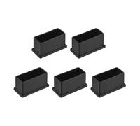 QUARKZMAN 5Pcs Protectores Patas Sillas, 54 x 24mm Cubiertas Antideslizantes Cuadradas de PVC para Patas de Muebles, para Suelos de Madera, Sillas de Patio, Mesas y Camas, Negro