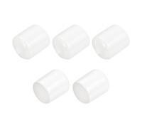 QUARKZMAN 5Pcs Tapones de Goma para Extremos de 23mm de Diámetro Interior, Cubierta de Tapa de Tornillo de Tubo Redondo de Vinilo PVC Protector de Rosca Blanco
