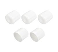QUARKZMAN 5Pcs Tapones de Goma para Extremos de 25mm de Diámetro Interior de Tubo Redondo de Vinilo PVC Tapa de Tornillo Protector de Rosca Blanco