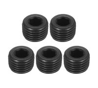QUARKZMAN 5Pcs Tapones De Tubería Con Roscado Macho, NPT 1/4" De Acero Al Carbono Con Hexágono Interno Para Ajuste Y Sellado De Tuberías, Negro