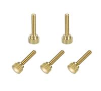 QUARKZMAN 5Pcs Tornillos de Latón con Cabeza Moleteada, M4x20mm Pernos de Hombro Perillas de Agarre Escalonados Fijadores de Latón Sólido Perillas Moleteadas En Forma de Diamante