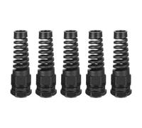 QUARKZMAN 5pcs Tuerca de Cable Impermeable M22 Prensaestopas Espiral de Nylon Tensión Pigtail Unión de Cable con Junta para Cable de 10-13mm Fijación y Aparatos Negro