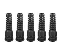 QUARKZMAN 5pcs Tuerca de Cable Impermeable M25 Prensaestopas Espiral de Nylon Tensión Pigtail Unión con Junta para Cables de 11-15mm Fijación de Cables y Aparatos Negro