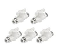 QUARKZMAN 5pcs Válvula Bola Neumática BUC Conexión Rápida 8mm OD Del Tubo Válvula Control Flujo Aire Accesorios Para Tubos Unión Recta Adaptador Conexión Rápida Para Manguera Aire